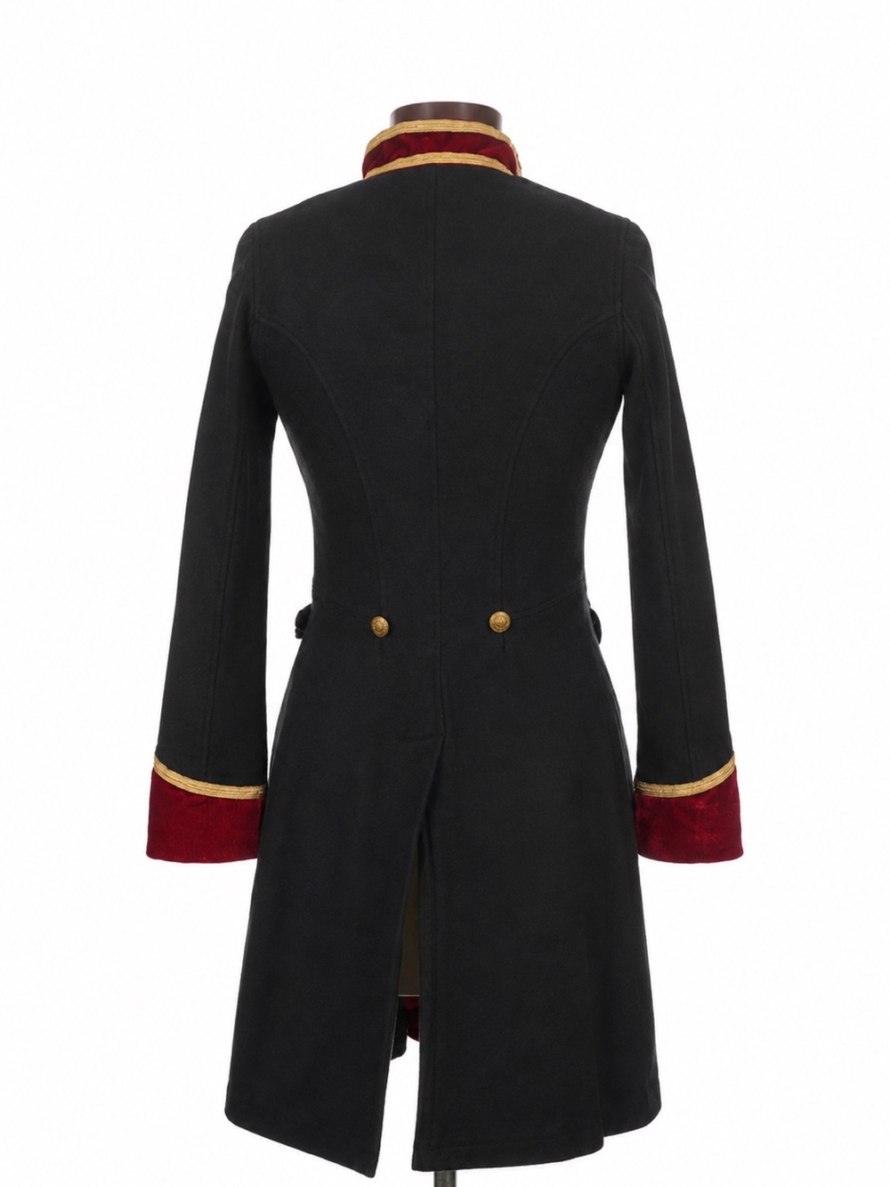Ralph Lauren Denim Supply Military Long Jacket Coat Officer Navy Red Velvet Gold - Picture 4 of 7